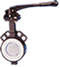  G13B Vanne papillon version gaz avec oreilles de centrage commande par levier